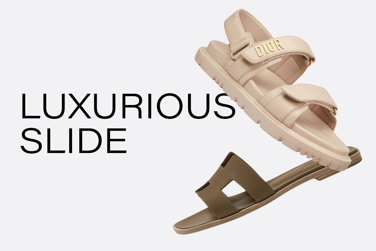 Collection of luxurious slide-style footwear