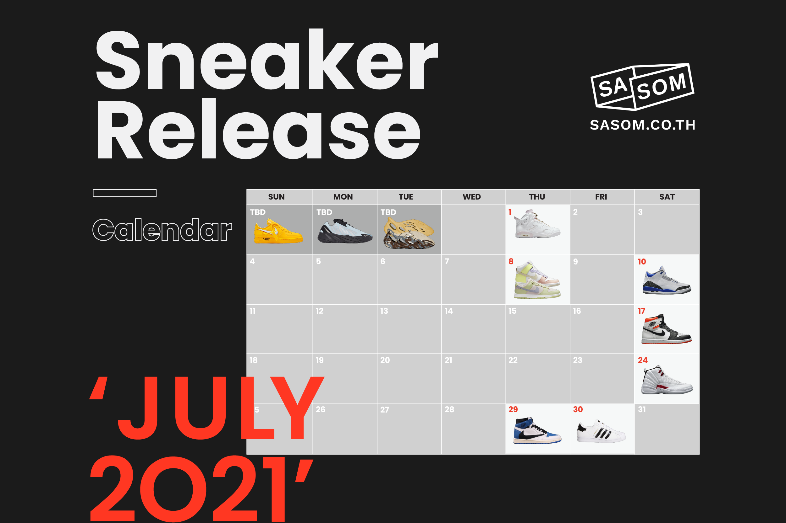 July 2021 Sneakers Release Calendar