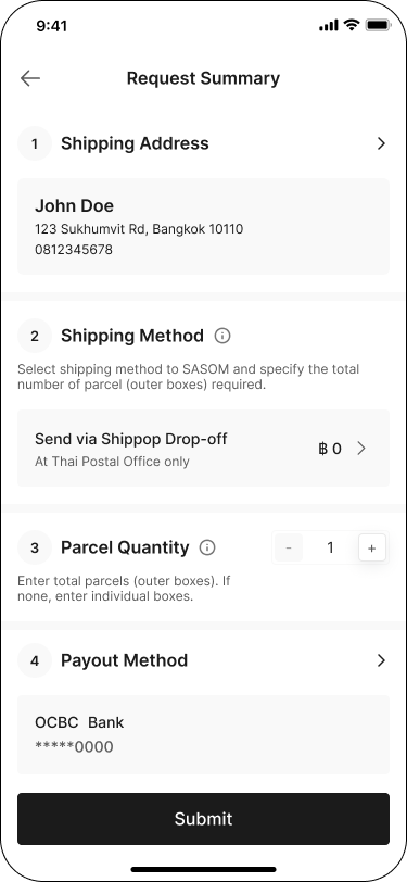 Payout Method section